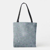 Iridiscerende Glans Mandala Boho Chic Tote Bag (Achterkant)