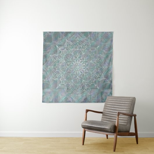 Iridiscerende Glans Mandala Boho Chic Wandkleed (In Situ (horizontaal))