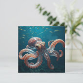 Iridiscerende Glas Octopus Kunst | Diepzee Fantasi (Staand voorkant)