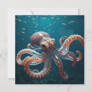 Iridiscerende Glas Octopus Kunst   Diepzee Fantasi
