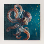 Iridiscerende Glas Octopus Kunst | Diepzee Fantasi Legpuzzel (Horizontaal)