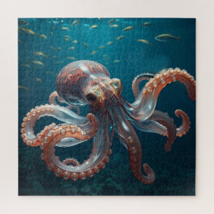 Iridiscerende Glas Octopus Kunst Diepzee Fantasi Legpuzzel