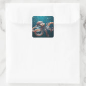 Iridiscerende Glas Octopus Kunst | Diepzee Fantasi Vierkante Sticker (Tas)