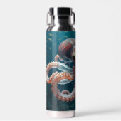Iridiscerende Glas Octopus Kunst | Diepzee Fantasi Waterfles (Voorkant)