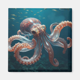 Iridiscerende Glas Octopus Kunst | Diepzee Leven Magneet