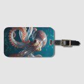 Iridiscerende Glas Octopus Kunst | Diepzeeleven Bagagelabel (Voorkant (horizontaal))