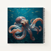 Iridiscerende Glas Octopus Kunst | Gepersonaliseer Notitieboek (Achterkant)