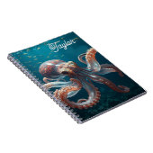 Iridiscerende Glas Octopus Kunst | Gepersonaliseer Notitieboek (Rechterzijde)