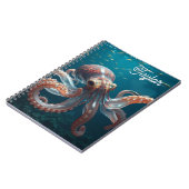 Iridiscerende Glas Octopus Kunst | Gepersonaliseer Notitieboek (Linkerzijde)