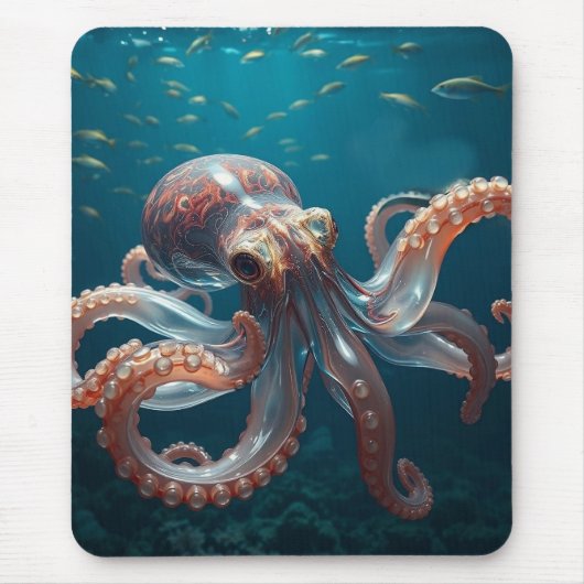 Iridiscerende Glas Octopus Kunst | Kunst uit de Di Muismat (Voorkant)