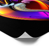 Iridiscerende glazen hart digitale kunst poster (Hoek)