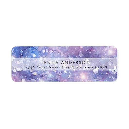 Iridiscerende Glitter Achtergrond Adreslabel Etiket (Voorkant)