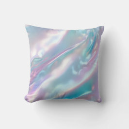 Iridiscerende holografische moderne blauw roze kussen
