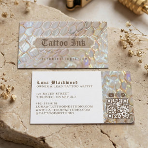 Iridiscerende Holografische Slang Schub Gotische T Visitekaartje