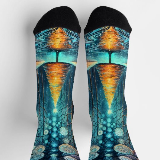 Iridiscerende Kerstmis Droom 🎄 Lichtgevende Kerst Sokken (Top)