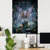 Iridiscerende Kristallen Bloemengrot Poster (Thuiskantoor)