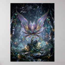 Iridiscerende Kristallen Bloemengrot Poster