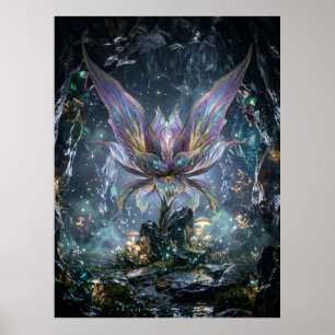 Iridiscerende Kristallen Bloemengrot Poster