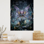 Iridiscerende Kristallen Bloemengrot Poster (Keuken)