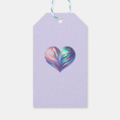 Iridiscerende lint- en hart-cadeaukaart cadeaulabel (Achterkant)