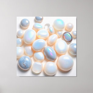 Iridiscerende Maansteen & Opal Kunst Canvas Afdruk