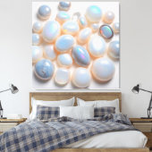 Iridiscerende Maansteen & Opal Kunst Canvas Afdruk (Insitu (Slaapkamer))