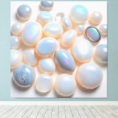 Iridiscerende Maansteen & Opal Kunst Canvas Afdruk (Insitu (Houten vloer))