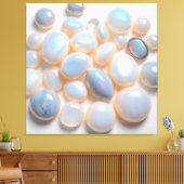 Iridiscerende Maansteen & Opal Kunst Canvas Afdruk (Insitu (Woonkamer))