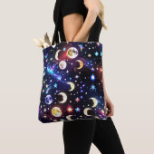 Iridiscerende Maansteen Opal Maansfasen Tote Bag (Dichtbij)