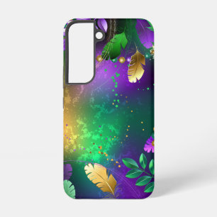 Iridiscerende mardi gras achtergrond met kralen samsung galaxy hoesje