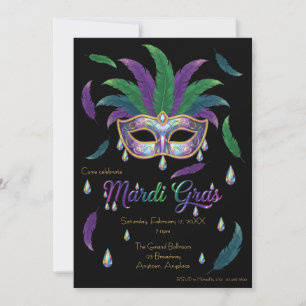 Iridiscerende Mardi Gras-feest Kaart