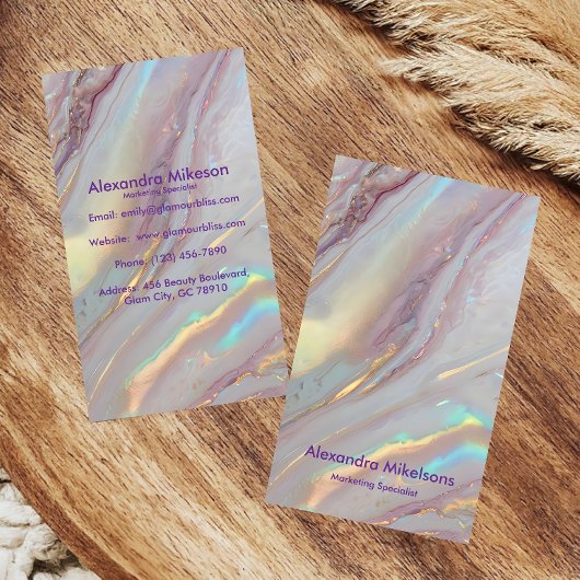 Iridiscerende Marmer Luxe Visitekaartje