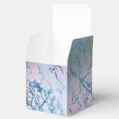 Iridiscerende Marmer | Trendy Nep Holo Blauw Roze Bedankdoosjes (Geopend)