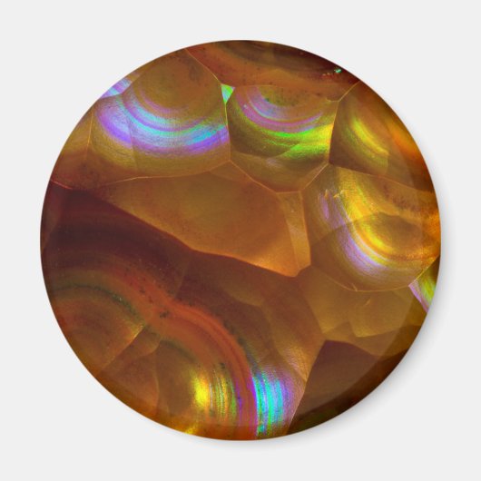 Iridiscerende oranje vuuropaal magneet (Voorkant)