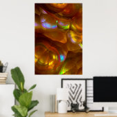 Iridiscerende oranje vuuropaal poster (Thuiskantoor)