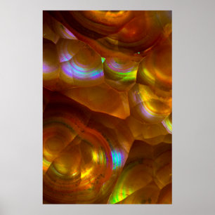 Iridiscerende oranje vuuropaal poster