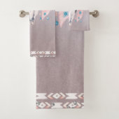 Iridiscerende Parel Boho Chic Schedel Glam Bloem H Bad Handdoek (Insitu)