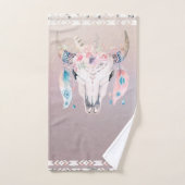 Iridiscerende Parel Boho Chic Schedel Glam Bloem H Bad Handdoek (Handdoek)