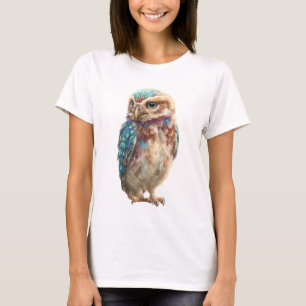 Iridiscerende Pastel Fantasie Uil Ethische Vrouwen T-shirt