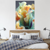 Iridiscerende Pastel Regenboog Glas Bloemblaadjes Canvas Afdruk (Insitu (Slaapkamer))