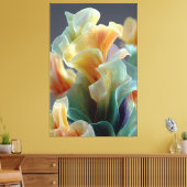Iridiscerende Pastel Regenboog Glas Bloemblaadjes Canvas Afdruk (Insitu (Woonkamer))