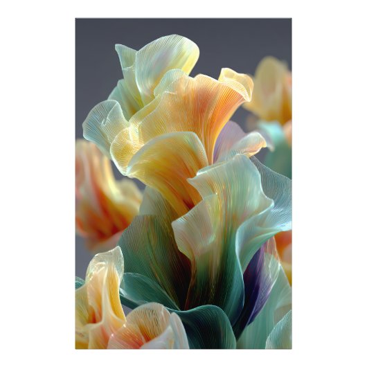 Iridiscerende Pastel Regenboog Glas Bloemblaadjes Foto Afdruk (Voorkant)