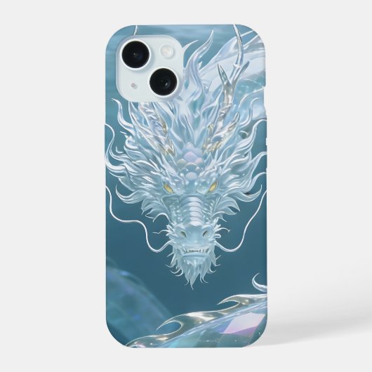 Iridiscerende Waterdraak Kunst Fantasie Draak Ontw iPhone 15 Case (Achterkant)
