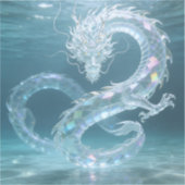 Iridiscerende Waterdraak Kunst Fantasie Draak Ontw Sticker (Voorkant)