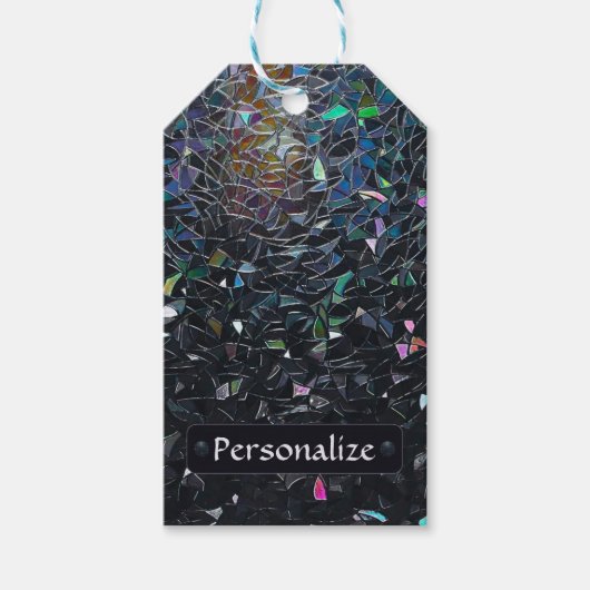 Iridiscet abstract glas-in-loodpatroon cadeaulabel (Voorkant)