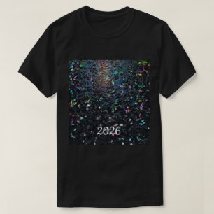 Iridiscet abstract glas-in-loodpatroon t-shirt