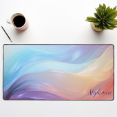 Iridiscgente Zijde Golf Abstract Bureaumat