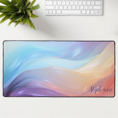 Iridiscgente Zijde Golf Abstract Bureaumat