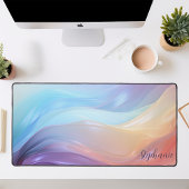 Iridiscgente Zijde Golf Abstract Bureaumat