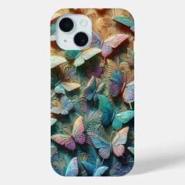 Iridiscuente Vlindertuin iPhone 15 Case